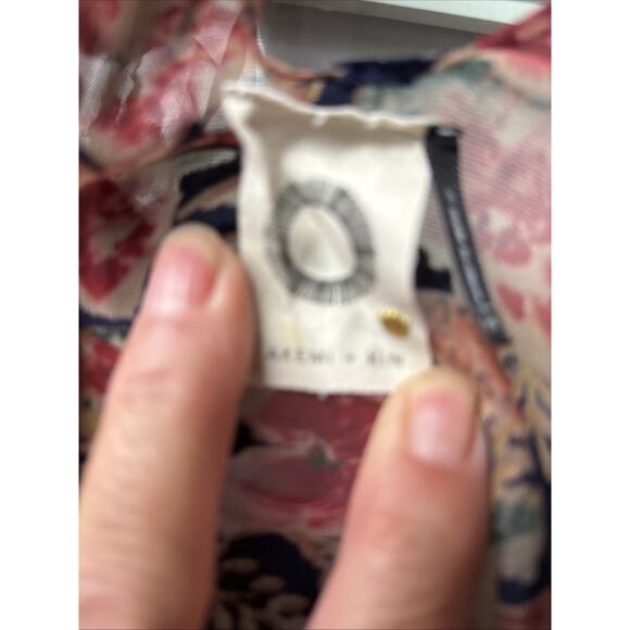 ANTHROPOLOGIE Frida Akemi + Kin Burnout silk Velvet Kimono tunic O/S Multi clr - Picture 15 of 16